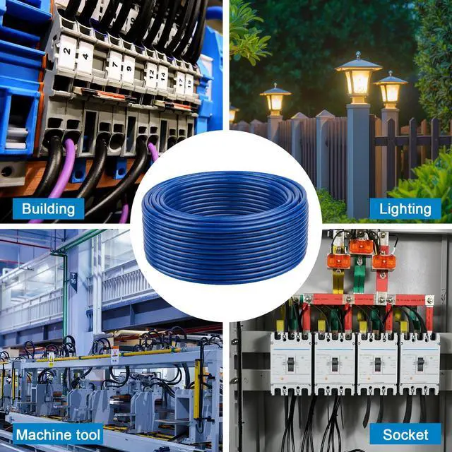 Alt view image 6 of 6 - THHN Wire 12 Gauge 25 FT Stranded Copper Wire, 12 AWG Copper Wire Rated up to 600V Building Wire Nylon Jacket for Residential, CNC, Ground, Industrial (12 Gauge, Blue)