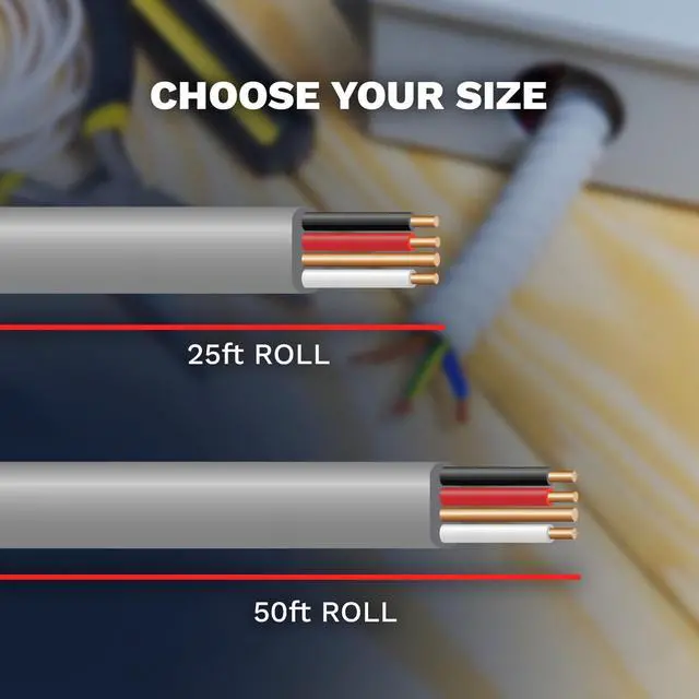 Alt view image 6 of 6 - 12/3 UF-B Electrical Copper Wire 12 AWG 3 Connector Direct Burial Electrical Cable for Underground Feeder and Branch Circuit Cable Gray Indoor & Outdoor (25 Ft)