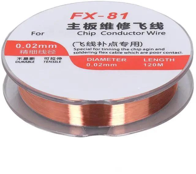 Main image of 1Pcs Enameled Wire, Copper, 30 AWG, FX81-002, Silver, PCB Repair, Transformer, Motors, Speakers, Hard Drives, Mobile Phones, Computers, Laptops