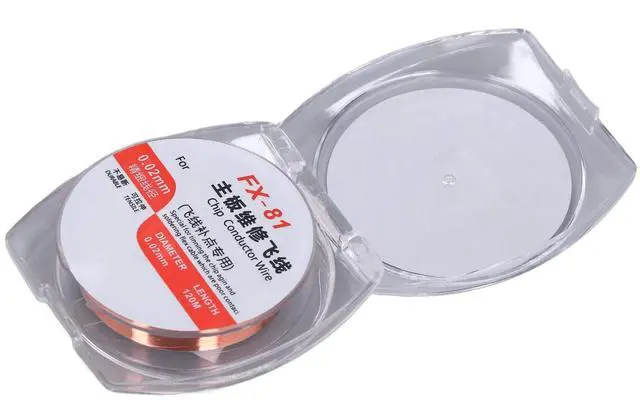 Alt view image 2 of 6 - 1Pcs Enameled Wire, Copper, 30 AWG, FX81-002, Silver, PCB Repair, Transformer, Motors, Speakers, Hard Drives, Mobile Phones, Computers, Laptops