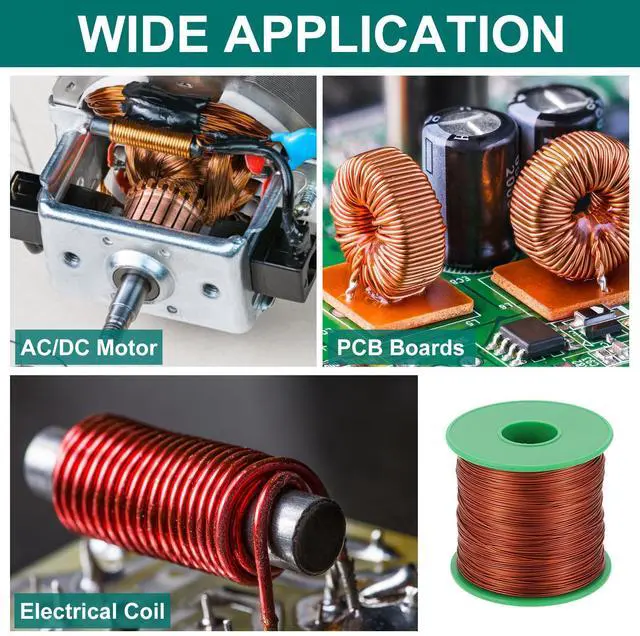 Alt view image 5 of 5 - 24 AWG Magnet Wire, 24 Gauge Enameled Copper Wire, 1 Lb Magnetic Coil Wire for Transformer, Motor, Electric, 180C(356F),Brown
