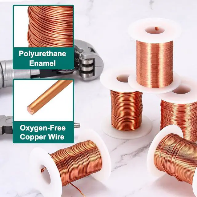 Alt view image 3 of 5 - 22 AWG Magnet Wire, 22 Gauge Enameled Copper Wire, 8 oz Magnetic Coil Wire for Transformer, Motor, Electric, 155C(311F)