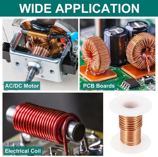 Alt view image 5 of 5 - 14 AWG Magnet Wire, 14 Gauge Enameled Copper Wires 8 oz Magnetic Coil Wire for Transformer Motor Electric, F Grade 311 Fahrenheit (155 Celsius), Copper Color