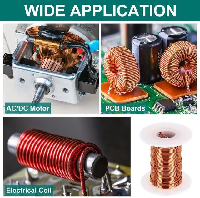 Alt view image 5 of 5 - 20 AWG Magnet Wire, 20 Gauge Enameled Copper Wire, 4 oz Magnetic Coil Wire for Transformer, Motor, Electric, 155C(311F)