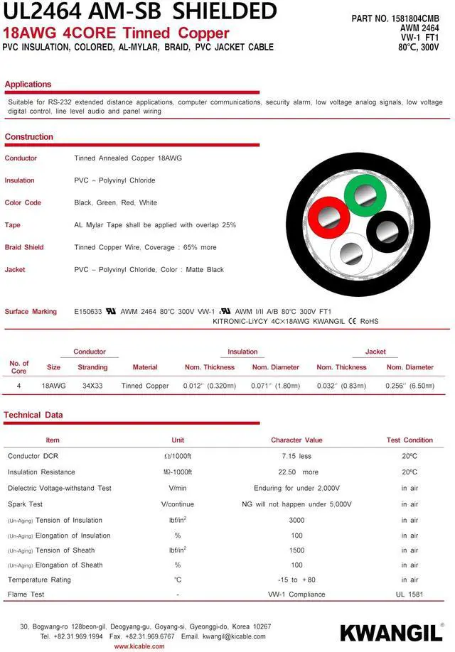 Alt view image 4 of 7 - 18AWG 4C AMSB Shielded Cable Wire (UL2464) - Highly Flexible Str TC, PVC Ins, OS+TC BRD, PVC JKT for CNC Machine, Stepper Motor, VFD Spindle (Matte Black 25FT)