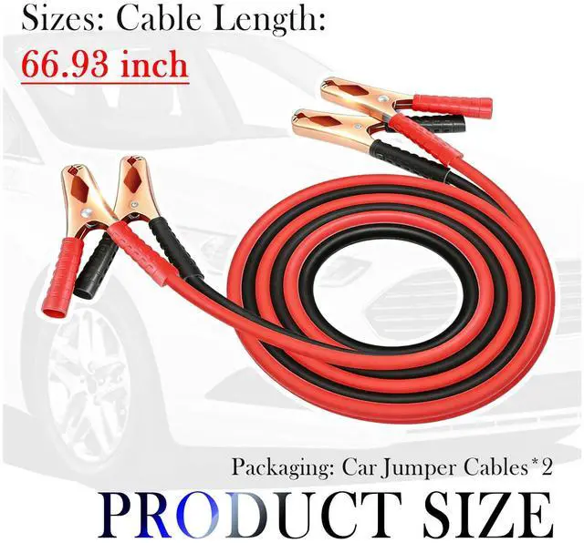 Alt view image 2 of 7 - 67" 150A Car Jumper Cables Heavy Duty,Jumper Cables for Car Battery Clamps for Emergency Roadside Power Supply,Universal Alligator Clips Jumpers Cable for Cars,SUVs,Trucks
