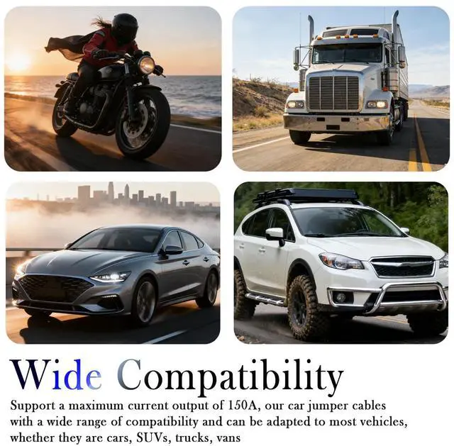 Alt view image 6 of 7 - 67" 150A Car Jumper Cables Heavy Duty,Jumper Cables for Car Battery Clamps for Emergency Roadside Power Supply,Universal Alligator Clips Jumpers Cable for Cars,SUVs,Trucks