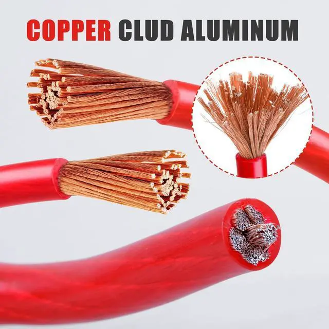 Alt view image 2 of 6 - 10 Gauge Wire, 25 Feet Red Power Ground Cable, Primary Automotive Wires, Copper Clad Aluminum for Battery Cable, Car Audio, Amp Wiring, Generator, Automotive, RV
