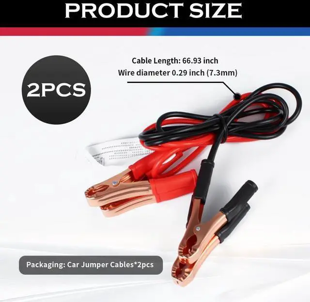 Alt view image 2 of 7 - 67" 150A Car Jumper Cables Heavy Duty,Automotive Battery Jumper Cables with Alligator Clips for Jump Starting Dead or Weak Batteries,Portable Jumpers Cable Kit for Most Vehicles