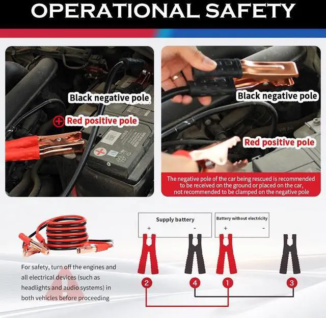 Alt view image 6 of 7 - 67" 150A Car Jumper Cables Heavy Duty,Automotive Battery Jumper Cables with Alligator Clips for Jump Starting Dead or Weak Batteries,Portable Jumpers Cable Kit for Most Vehicles