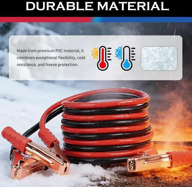 Alt view image 3 of 7 - 67" 150A Car Jumper Cables Heavy Duty,Automotive Battery Jumper Cables with Alligator Clips for Jump Starting Dead or Weak Batteries,Portable Jumpers Cable Kit for Most Vehicles