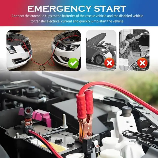 Alt view image 7 of 7 - 67" 150A Car Jumper Cables Heavy Duty,Automotive Battery Jumper Cables with Alligator Clips for Jump Starting Dead or Weak Batteries,Portable Jumpers Cable Kit for Most Vehicles