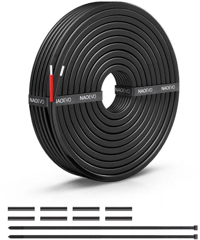 Main image of 18 Gauge Wire 2 Conductor Electrical Wire, 18 AWG Stranded PVC Cord, 12V Low Voltage/Tinned Copper/Flexible Cable for Automotive Wiring, Lamp Cord, Marine Cable (15FT)
