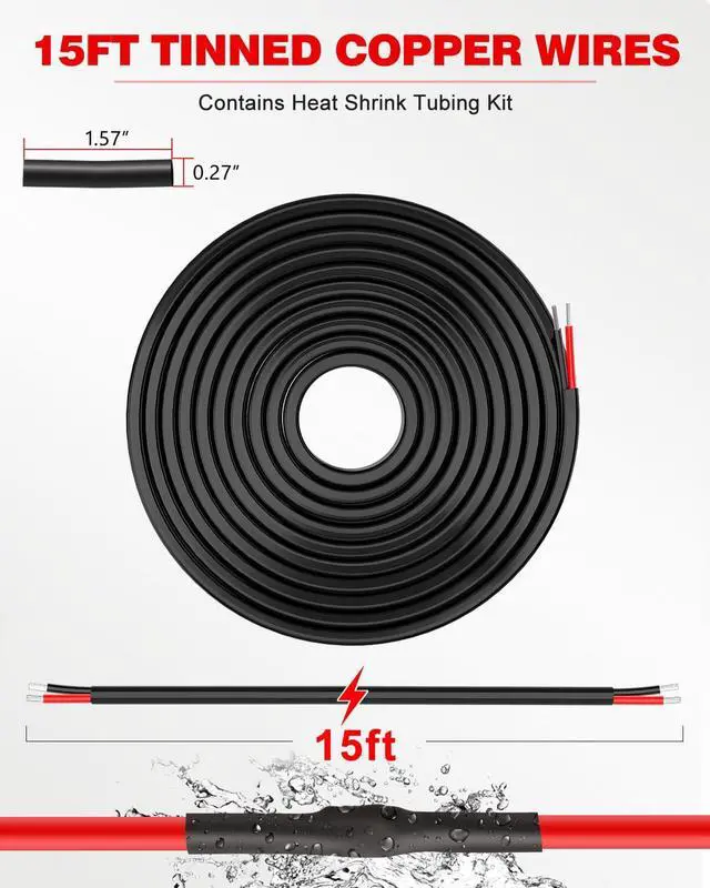Alt view image 4 of 6 - 18 Gauge Wire 2 Conductor Electrical Wire, 18 AWG Stranded PVC Cord, 12V Low Voltage/Tinned Copper/Flexible Cable for Automotive Wiring, Lamp Cord, Marine Cable (15FT)