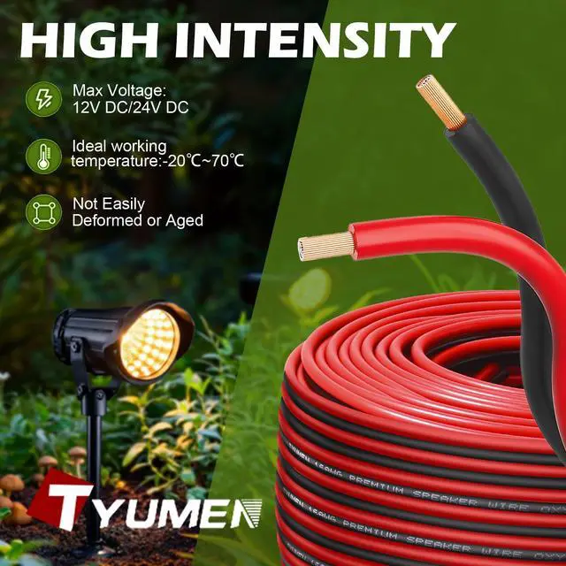Alt view image 6 of 7 - 22 Gauge Wire 100 Feet Pure Copper, 22AWG Red Black Low Voltage/Speaker/Automotive/Electrical Wire, 22 AWG OFC 12V/24V DC Extension Cords for LED Strips Lamp Lighting, in-Home, Autos, DIY use