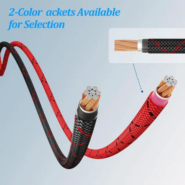 Alt view image 4 of 7 - 8 Gauge Wire 20FT, Primary Automotive Power or Ground Wire, Battery Cable, Nylon Braided Jacket, Copper Clad Aluminum, Car Audio Amplifier RV Trailer Electrical Wire, with 10 Heat Shrink Tubing, Black
