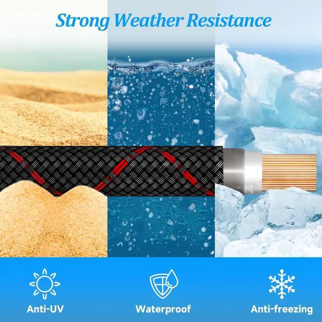 Alt view image 7 of 7 - 8 Gauge Wire 20FT, Primary Automotive Power or Ground Wire, Battery Cable, Nylon Braided Jacket, Copper Clad Aluminum, Car Audio Amplifier RV Trailer Electrical Wire, with 10 Heat Shrink Tubing, Black