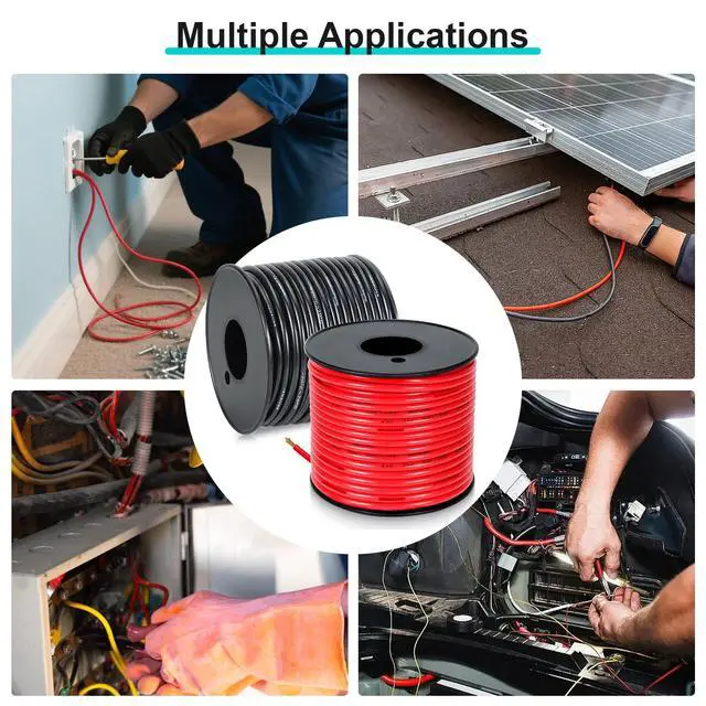 Alt view image 6 of 6 - 18 Gauge Electrical Wire, Red/Black Each 30FT, Flexible Low Voltage PVC Copper Clad Aluminum Extension Cord for DIY Projects,Car Speaker Wire, LED Wire, Residential Wiring 12V/24V DC