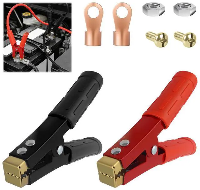 Main image of 2PCS Jumper Cable Clamps Heavy Duty with Non-Slip Handle,12-24V 1000A Battery Charger Clamps Replacement with Terminals,Battery Clamp Alligator Clips for Batteries Charger
