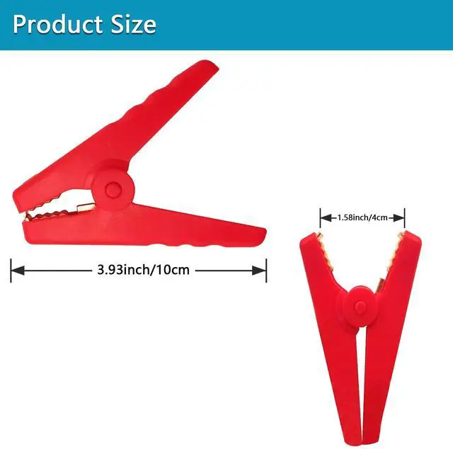 Alt view image 2 of 5 - Heavy Duty Crocodile Clamps 300A Car Battery Charger Clamps Power Replacement Battery Alligator Clips Jumper Cable Clamps Welder Clips for Car Automotive Vehicle Boat(6 pack)