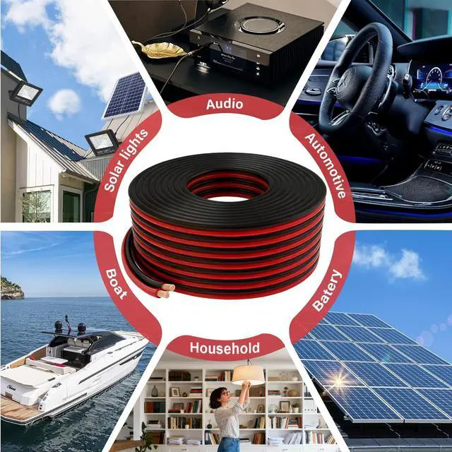 Alt view image 7 of 7 - 12 Gauge 2 Conductor Copper Electrical Wire 20 FT Red & Black, OFC Zipper Parallel Hookup Low Voltage Battery Cable, Waterproof for Automotive Car Audio Marine Boat LED Lighting RV Trailer Speaker DIY