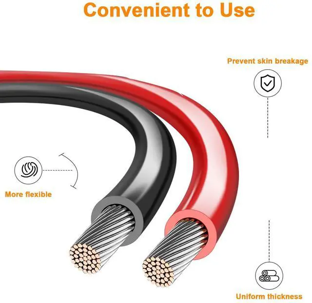 Alt view image 3 of 6 - 10 Gauge Wire, for Automotive Power/Ground, Battery Cable, Car Audio, RV, Amp, CCA, Automotive Wire, Amp Kit, Battery Cables, Wiring Kit, (30 feet Each- Black/Red)