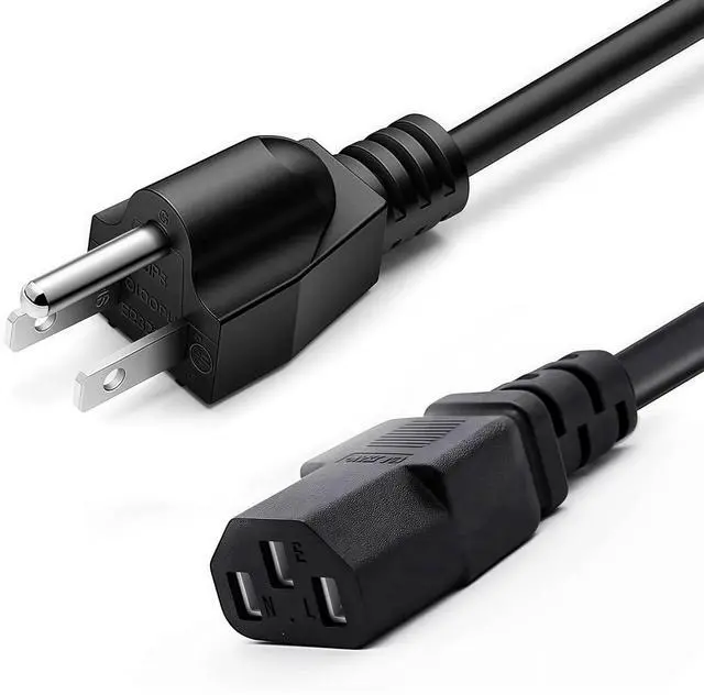 Main image of 3 Prong AC Power Cable 1.5m, 5 Feet 125 Volts 10 Amps Power Cord