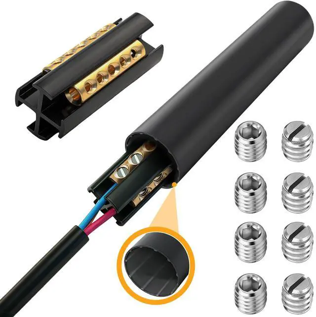 Main image of UPGRADED Underground Wire Splice Kit UF Splice Kit 14/3 to 8/3 Range Direct Buried UF Wire Splice Connectors Extension Cord Splice Kit 14-8 AWG Screw Splice Connectors w/8 inch. Heavy-Wall Heat Shrink