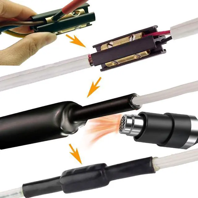 Alt view image 6 of 7 - UPGRADED Underground Wire Splice Kit UF Splice Kit 14/3 to 8/3 Range Direct Buried UF Wire Splice Connectors Extension Cord Splice Kit 14-8 AWG Screw Splice Connectors w/8 inch. Heavy-Wall Heat Shrink