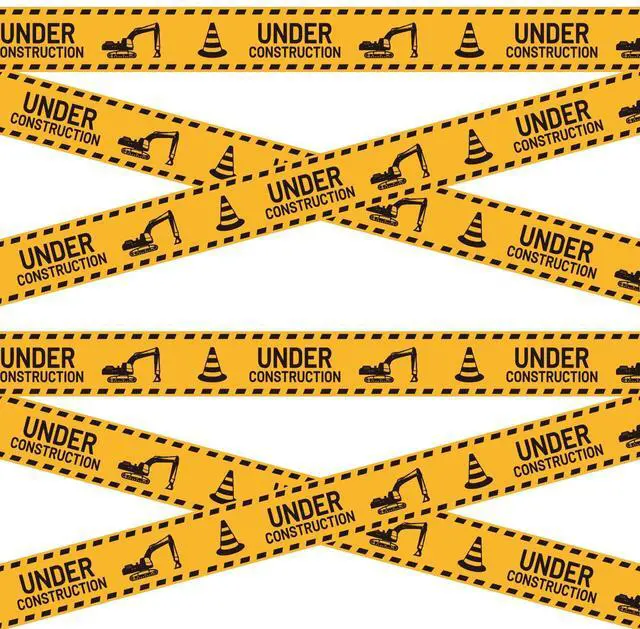 Main image of 2 Rolls Under Construction Party Tape, 98 Feet x 3 Inch No Sticky Construction Theme Caution Banner Birthday Party Favors Decor for Classroom Home Work Zone Photo Prop Supplies