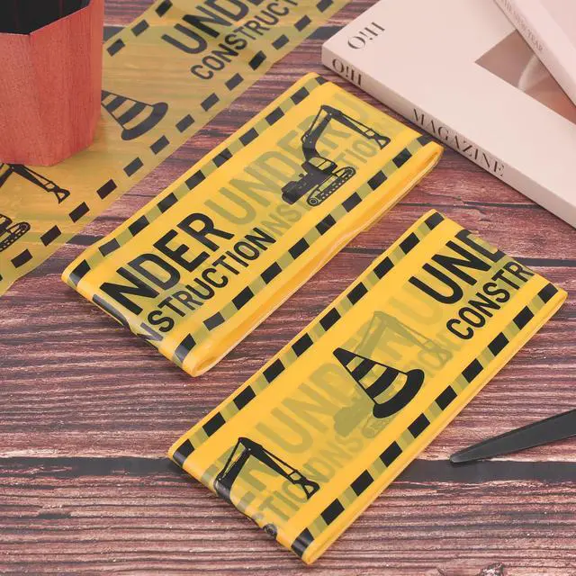 Alt view image 3 of 7 - 2 Rolls Under Construction Party Tape, 98 Feet x 3 Inch No Sticky Construction Theme Caution Banner Birthday Party Favors Decor for Classroom Home Work Zone Photo Prop Supplies