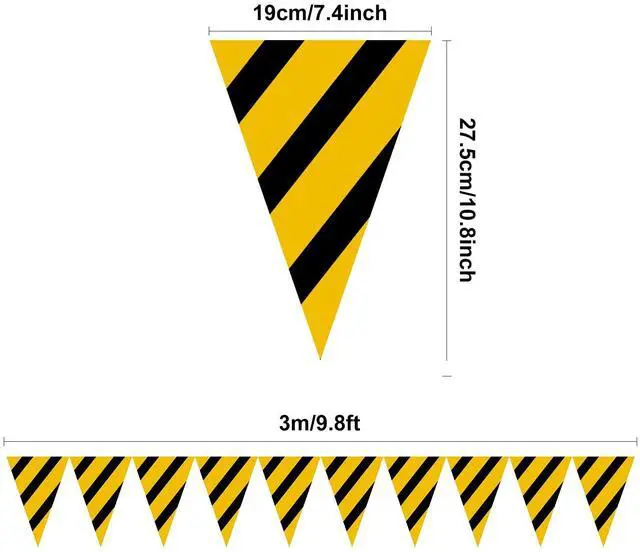 Alt view image 2 of 6 - Construction Birthday Party Supplies, 5 Packs Construction Pennant Banner Decorations, Dump Truck Theme Flag Banner for Boy, Under Construction Party Bunting Banner Decor