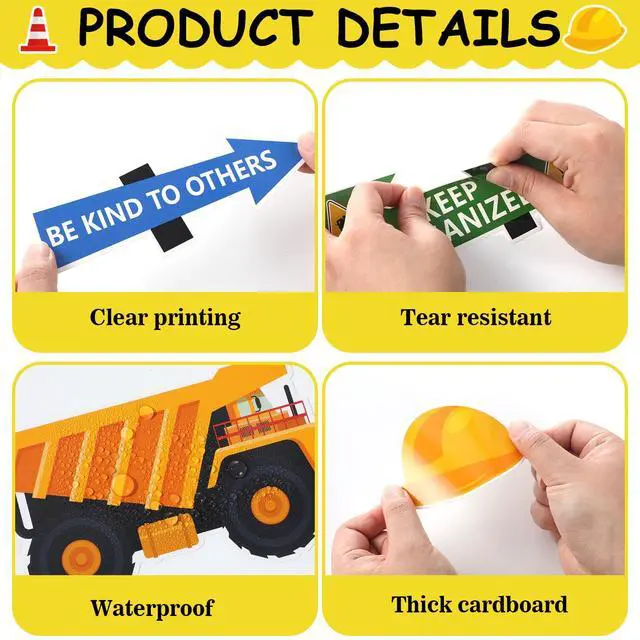 Alt view image 3 of 7 - 91 Pcs Construction Bulletin Board Decorations Road Cutouts Road to Success Bulletin Board Under Construction Inspirational Classroom Decors Name Tags for Library School Positive Chalkboard Wall Decor