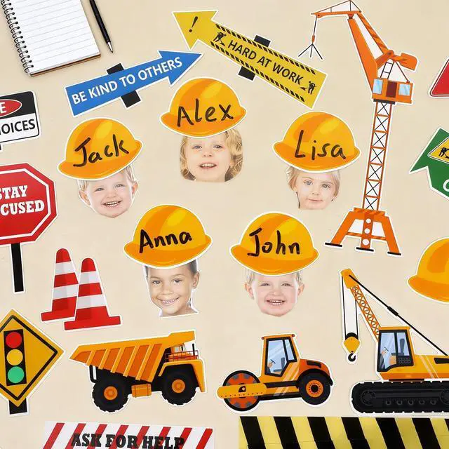 Alt view image 4 of 7 - 91 Pcs Construction Bulletin Board Decorations Road Cutouts Road to Success Bulletin Board Under Construction Inspirational Classroom Decors Name Tags for Library School Positive Chalkboard Wall Decor
