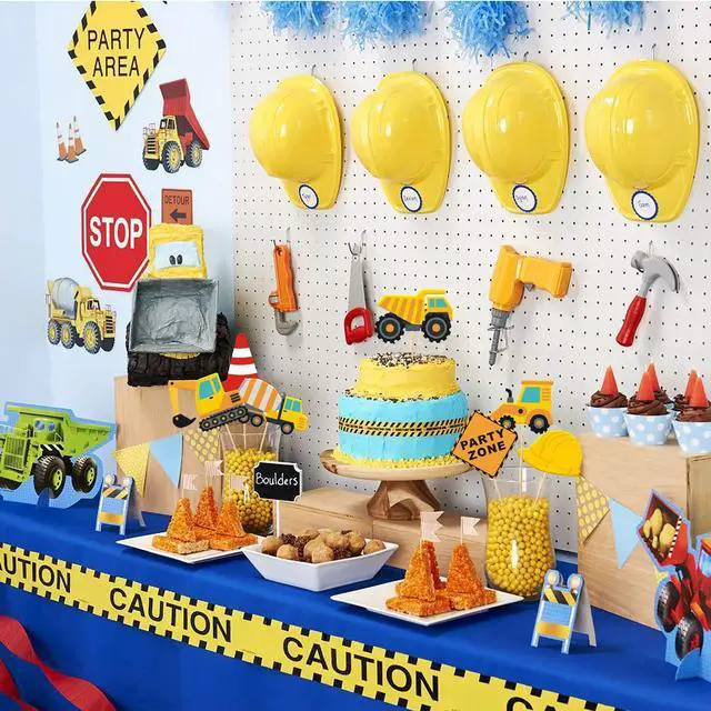 Alt view image 6 of 6 - 16pcs Construction Party Centerpiece Dump Truck Car Table Topper Decoration Zone Birthday Party Supplies