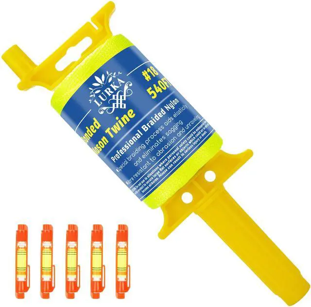 Main image of Mason Line String,#18 540 Feet Braided Construction Nylon Line with 5 Built-in Levels and Spool Fluorescent String Line for Precision Work, DIY, and Gardening (Fluorescent Yellow)