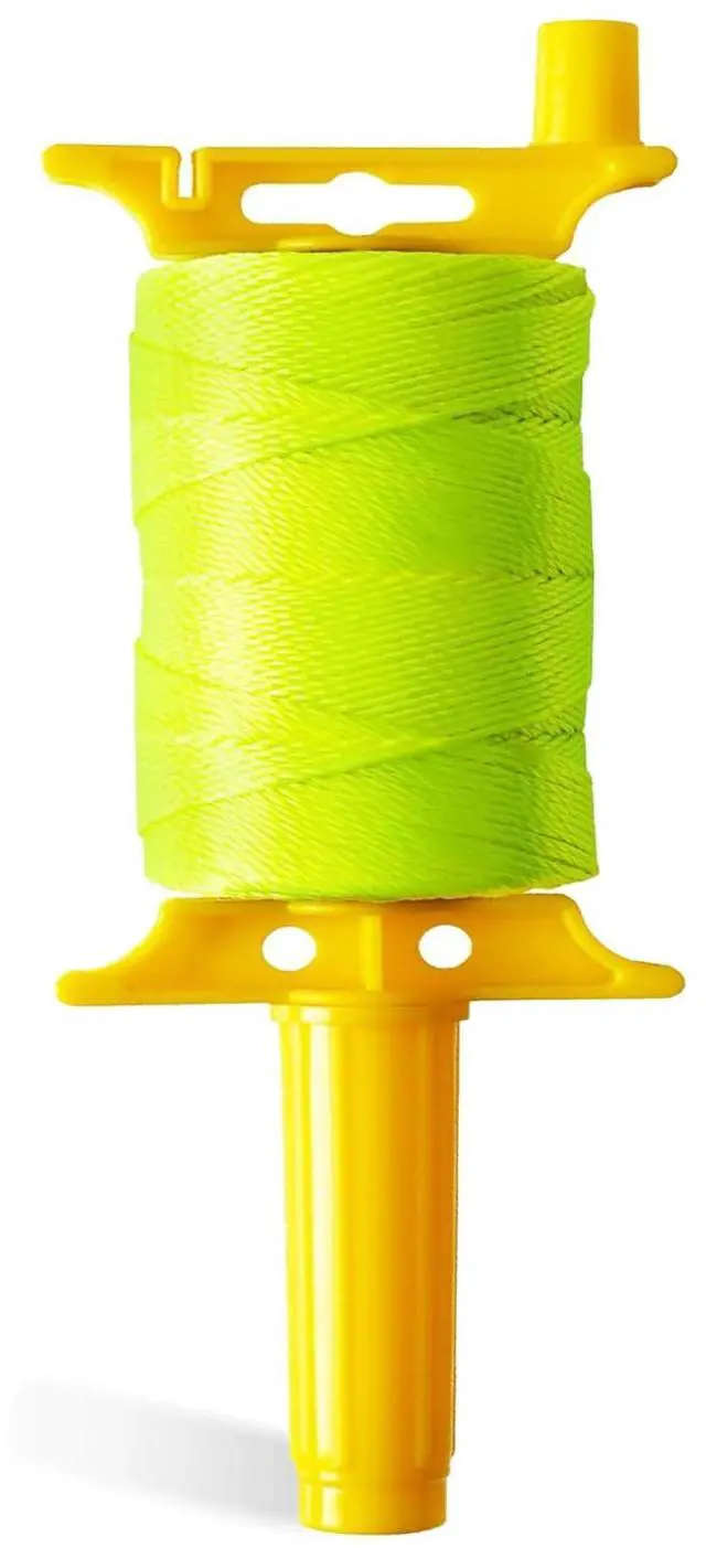 Main image of Mason Line with Handle, Reloadable Reel, #18 Braided Nylon Line, 600 Feet of High Strength Nylon Line for Gardening or Masonry Tools, Kite Twine, Fluorescent Yellow