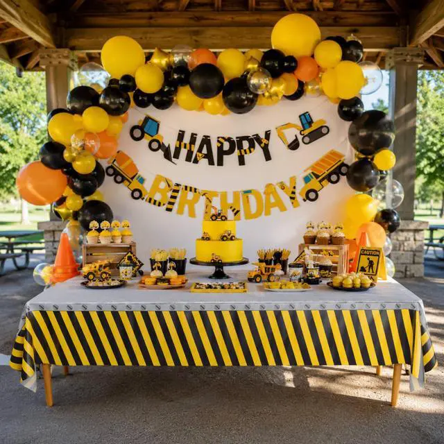 Alt view image 3 of 7 - Construction Table Covers (Pack of 3) - 54"x108" XL - Construction Party Decorations