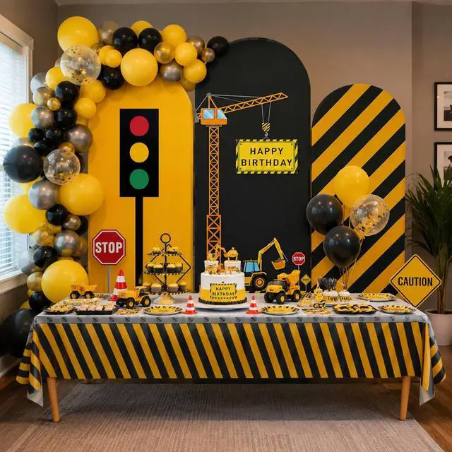 Alt view image 4 of 7 - Construction Table Covers (Pack of 3) - 54"x108" XL - Construction Party Decorations