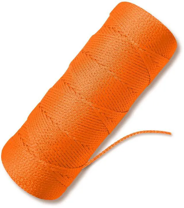 Main image of Orange Mason Line - #18 Braided Nylon String - 500 Ft Length - Nylon Twine for Gardening & Masonry - Perfect Construction String