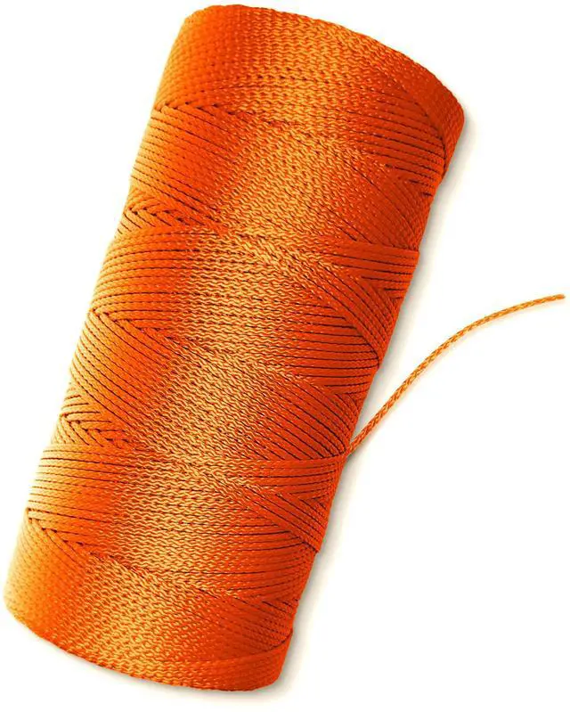Main image of Orange Mason Line String Line - #18 Braided Nylon String - 1,000 Ft Length - Nylon Twine for Gardening Or Masonry Tools - Perfect Construction String for A String Level, Twine String for Gardening