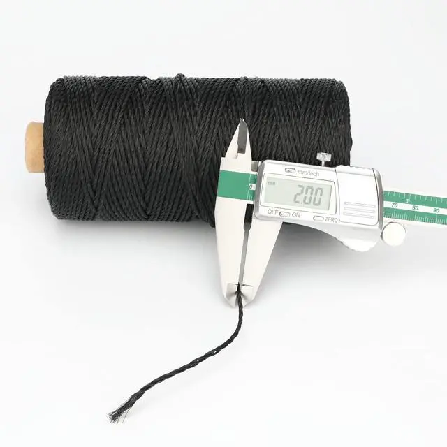 Alt view image 2 of 7 - 426 Feet Black Nylon Twine #36 Mason Nylon String Line, Gardening Nylon String, Durable Twisted Construction String Building Line for Climbing Plants, Gardening, Crafting