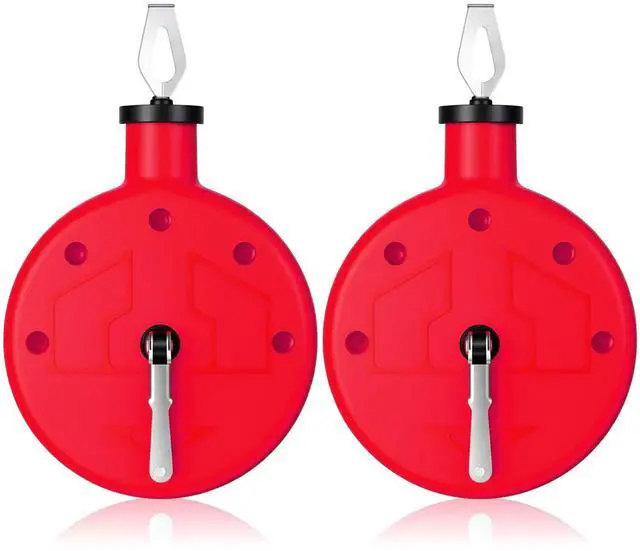 Main image of 2 Pcs Chalk Line Tool 100 ft Portable Chalk Line Reel Box with PP Case for Building Construction Wood Working Decoration Brick Layer Drawing Straight (Red)