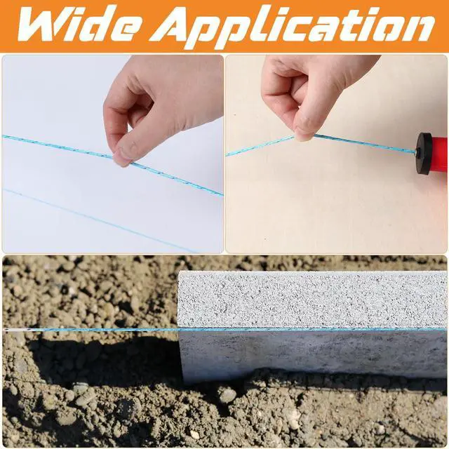 Alt view image 4 of 6 - 2 Pcs Chalk Line Tool 100 ft Portable Chalk Line Reel Box with PP Case for Building Construction Wood Working Decoration Brick Layer Drawing Straight (Red)