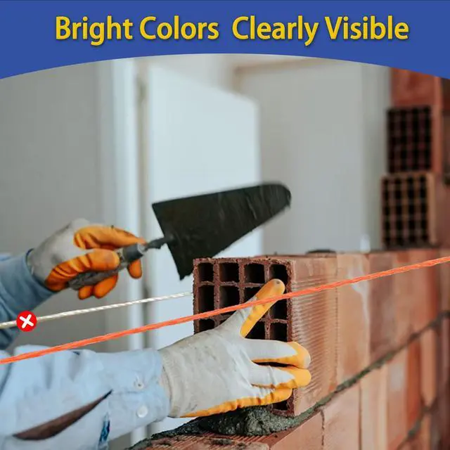 Alt view image 6 of 7 - Mason Line String with Handle Twisted,580Ft #18 Braided Construction Nylon String Line,with Post Level & 6 Line Levels & Storage Bag,for Masonry (Fluorescent Orange)