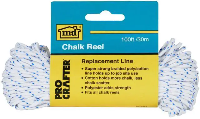 Main image of 00687 0.06 in. x 100 ft. White Braided Poly/Cotton Chalk Reel Replacement Line