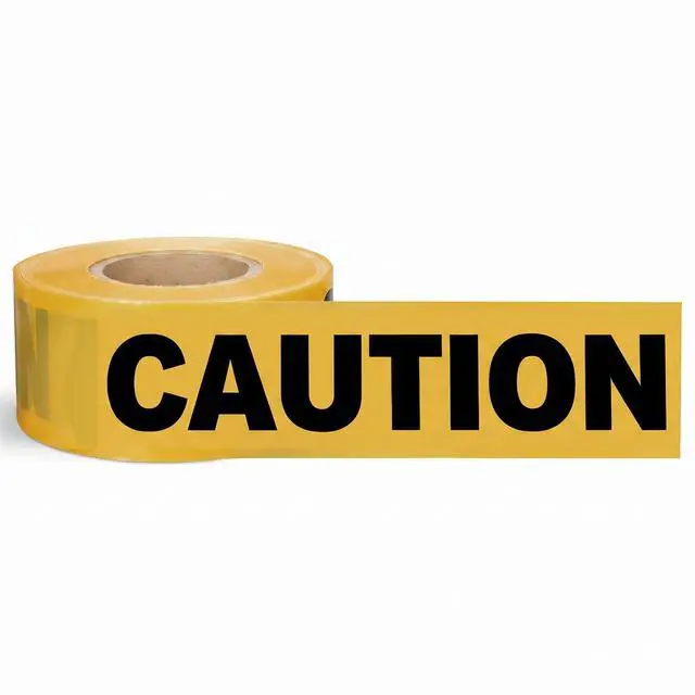 Main image of Yellow Caution Tape Roll - 3 x 1000 ft - Tear Resistant Polyethylene - High Visibility Black Text, Non Adhesive - Ideal Use for Decoration, Construction & Worksites