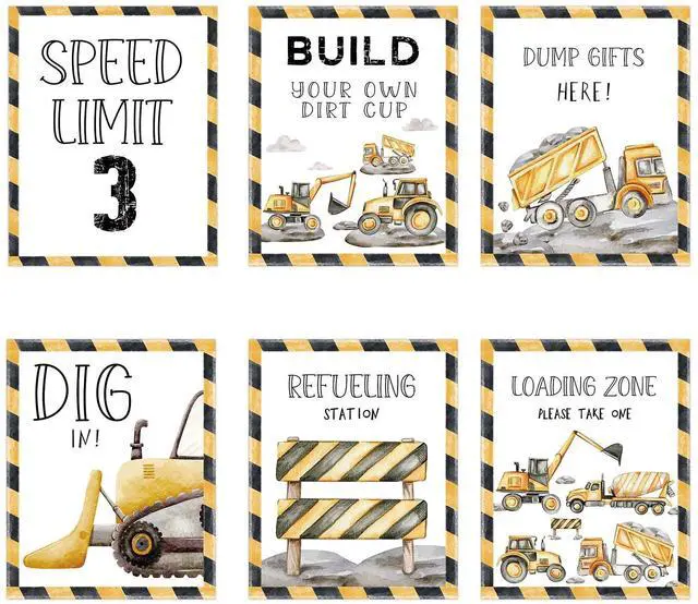 Main image of Construction 3rd Birthday Party Signs, Speed Limit,Birthday Decorations for Boys, Construction Party Decorations, Racing Fans Welcome Porch Sign for Boys Let's Go Racing Party Supplies for Race Fans