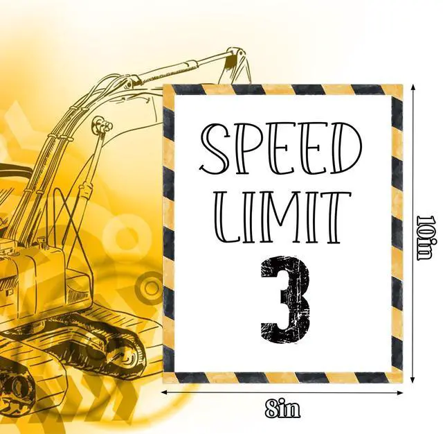 Alt view image 2 of 5 - Construction 3rd Birthday Party Signs, Speed Limit,Birthday Decorations for Boys, Construction Party Decorations, Racing Fans Welcome Porch Sign for Boys Let's Go Racing Party Supplies for Race Fans