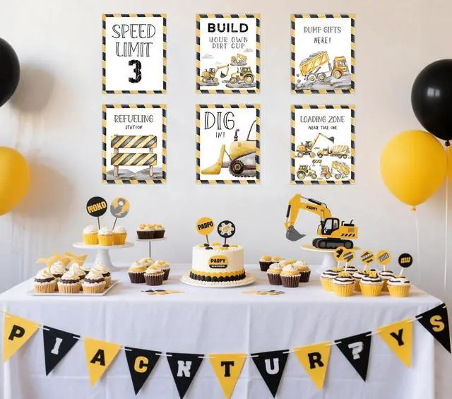 Alt view image 3 of 5 - Construction 3rd Birthday Party Signs, Speed Limit,Birthday Decorations for Boys, Construction Party Decorations, Racing Fans Welcome Porch Sign for Boys Let's Go Racing Party Supplies for Race Fans